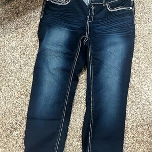 Hydraulic Blue Straight Leg Jeans with Contrast Stitching
